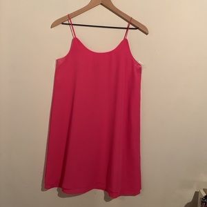 Francesca’s pink spaghetti strap shirt mini dress. New with tags